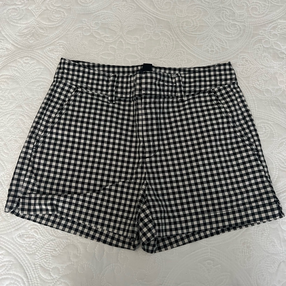 GAP Black and White Checkered Women Shorts
